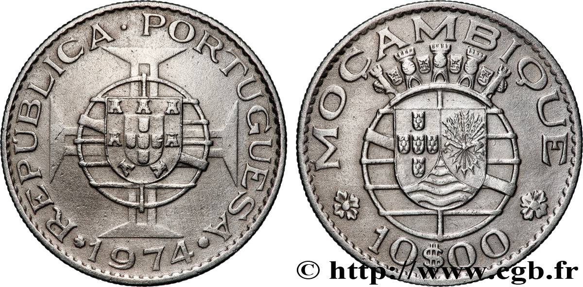 MOZAMBIQUE 10 Escudos colonie portugaise du Mozambique 1974 Lisbonne TTB
