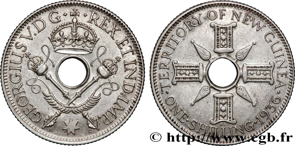 NOUVELLE GUINÉE 1 Shilling Georges V 1936 Melbourne TTB+