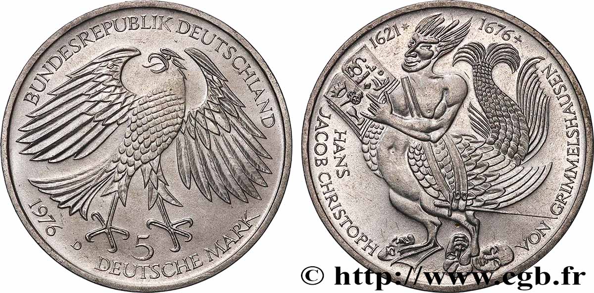 ALEMANIA 5 Mark Hans Jacob Christoph von Grimmelshausen 1976 Munich EBC