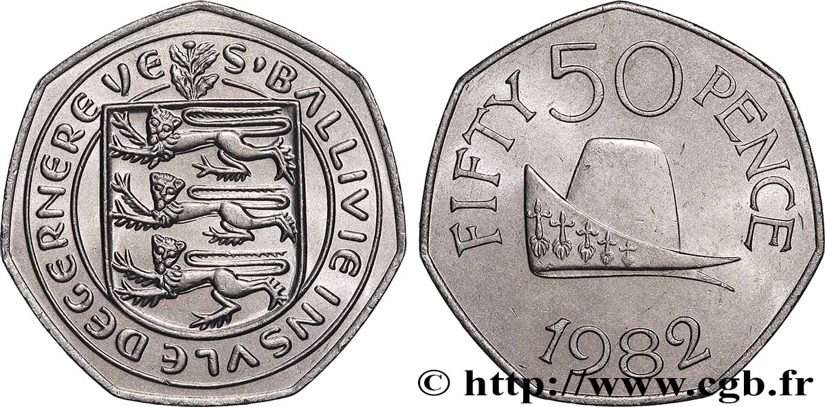 GUERNESEY 50 Pence 1982 Llantrisant SUP