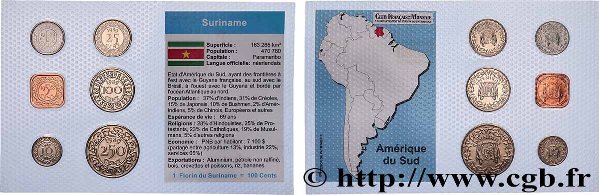 SURINAM Lot 6 monnaies 1979-1989 MS