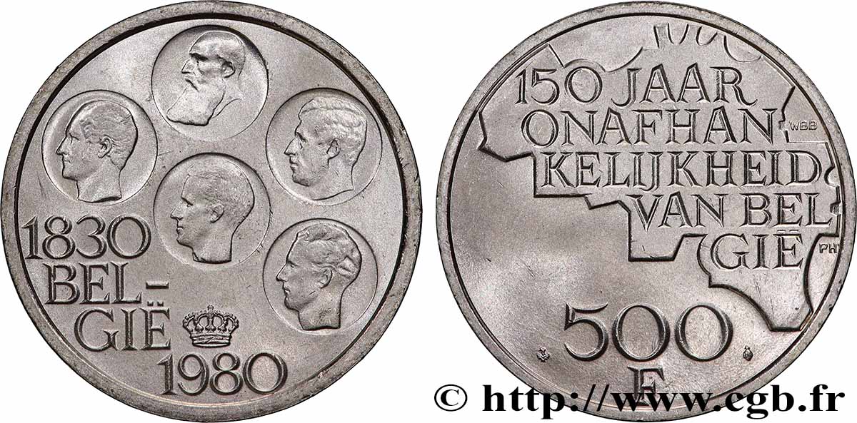 BELGIUM 500 Francs légende flamande 150e anniversaire de l’indépendance 1980 Bruxelles MS