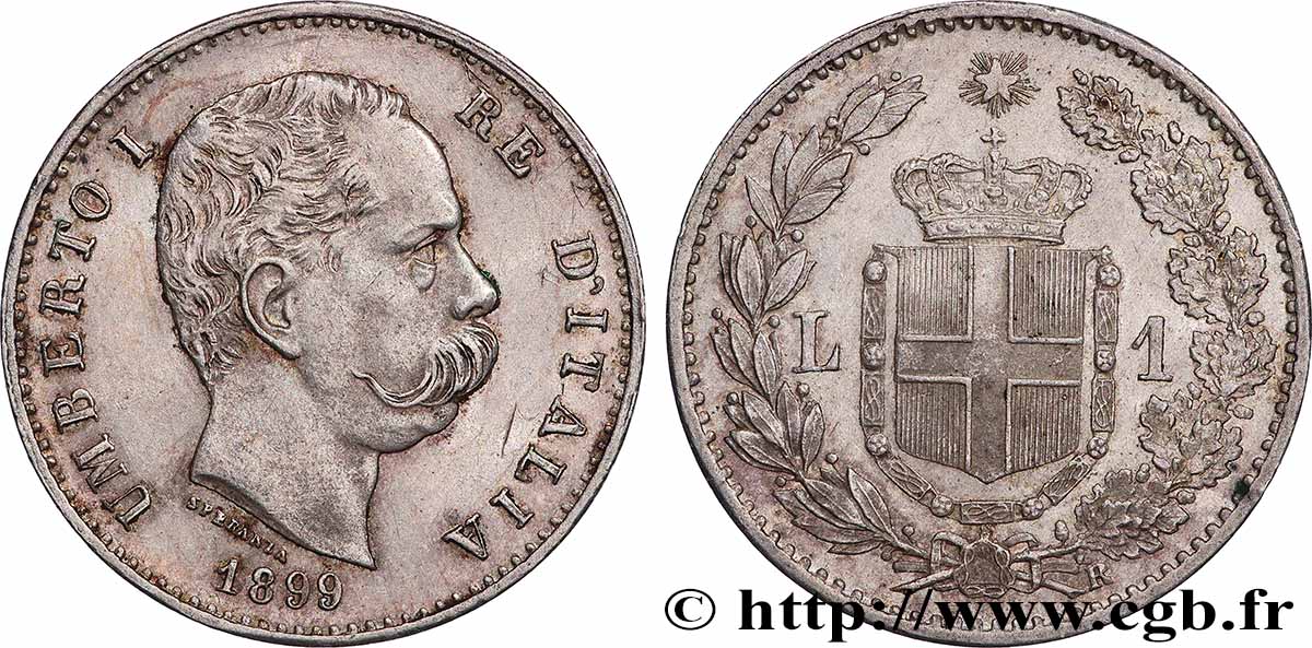 ITALIA 1 Lira Humbert Ier 1899 Rome SPL