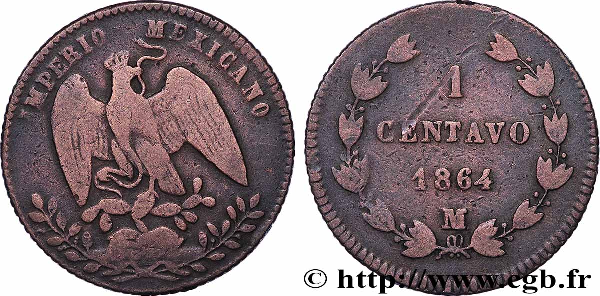 MEXIQUE 1 Centavo 1864 Mexico TB+
