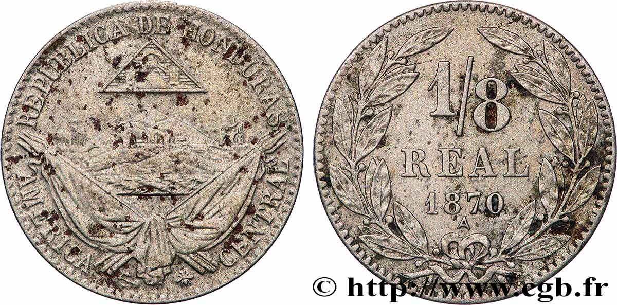 HONDURAS 1/8 Real 1870 Paris fVZ