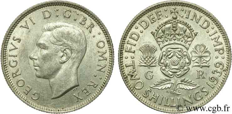 ROYAUME-UNI 1 Florin (2 Shillings) Georges VI 1939  SUP 
