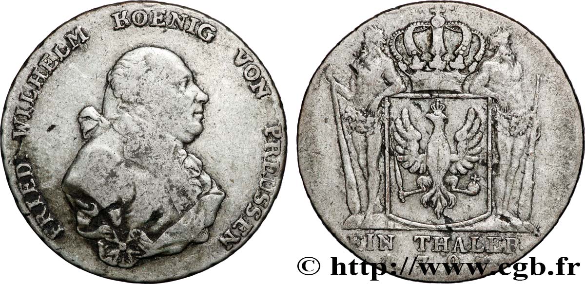 ALLEMAGNE - ROYAUME DE PRUSSE - FRÉDÉRIC-GUILLAUME II Thaler 1793 Berlin TB+