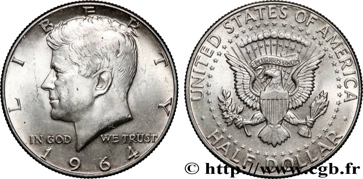 STATI UNITI D AMERICA 1/2 Dollar Kennedy 1964 Philadelphie SPL