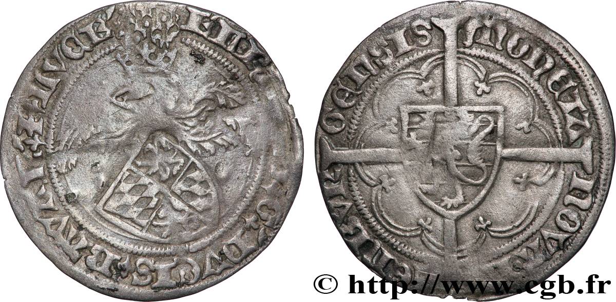 LUXEMBOURG - DUCHÉ DE LUXEMBOURG - ÉLISABETH DE GÖRLITZ - PÉRIODE DE VEUVAGE Gros, 1ere émission (1425-1433) Luxembourg q.BB