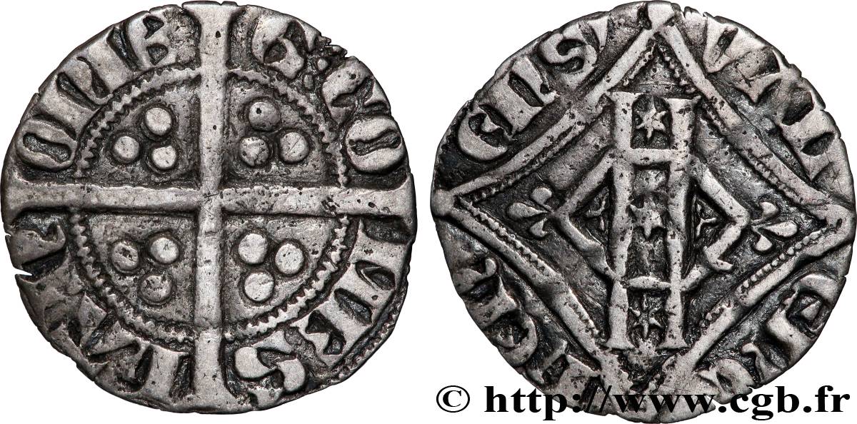 HAINAUT - COMTÉ DE HAINAUT - GUILLAUME Ier Esterlin au losange n.d. Valenciennes TTB