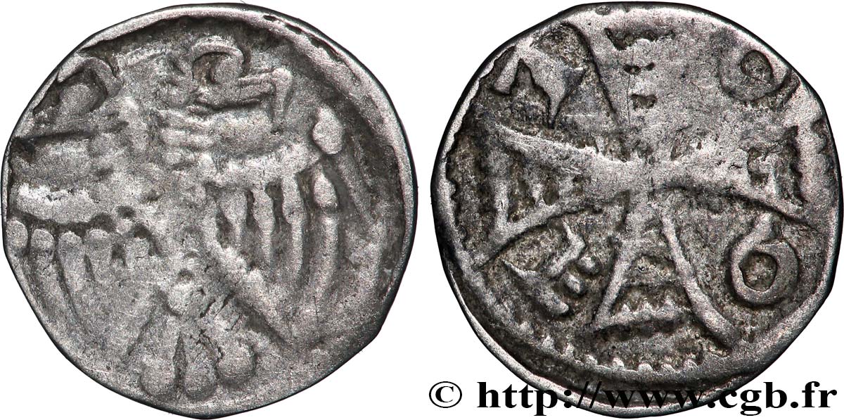 BRABANT - DUCHÉ DE BRABANT - HENRI II ET HENRI III Denier à l’aigle n.d. Anvers TTB