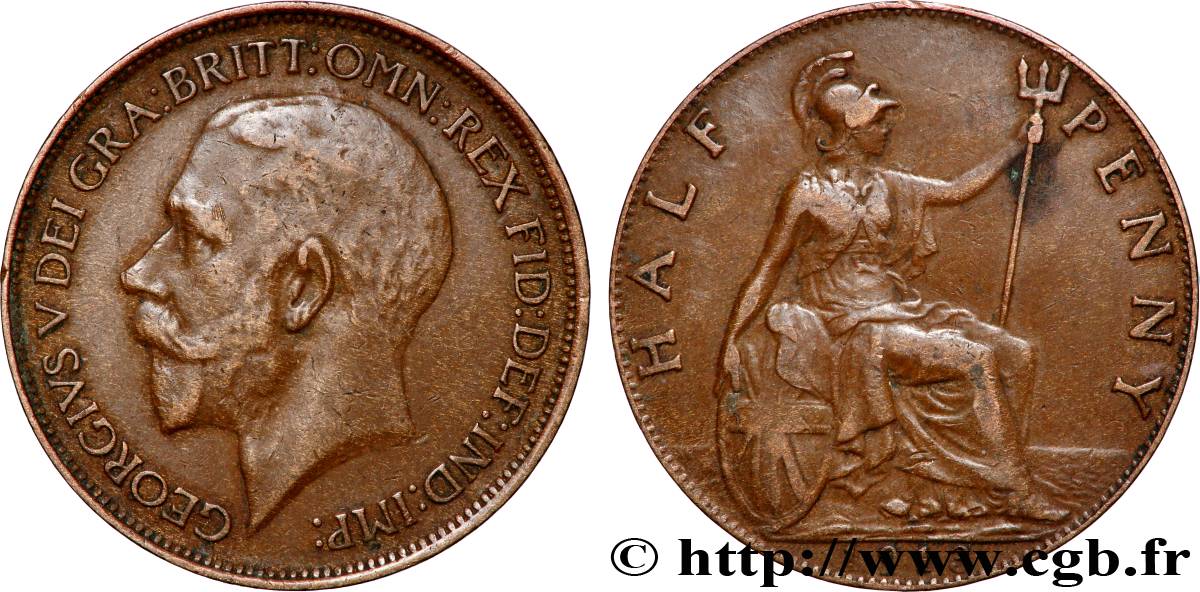 UNITED KINGDOM 1/2 Penny Georges V 1913 Londres VF