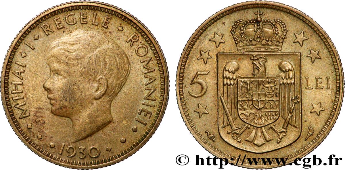 ROUMANIE 5 Lei Michel Ier enfant 1930 Paris TTB