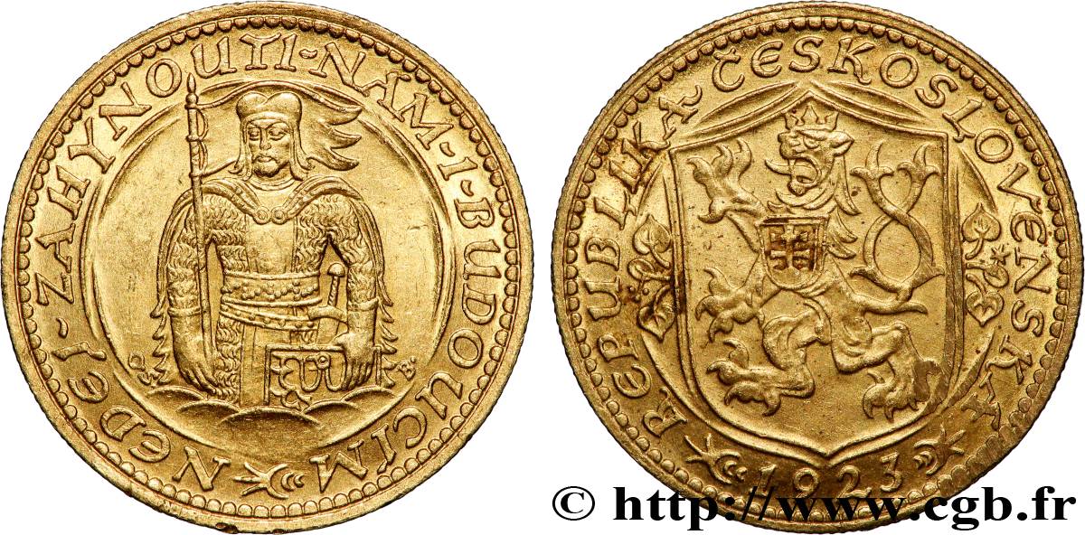 TCHÉCOSLOVAQUIE - RÉPUBLIQUE Ducat 1923 Prague SUP