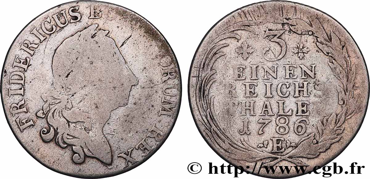 GERMANY - PRUSSIA 1/3 de Thaler 1780 Konisgberg F
