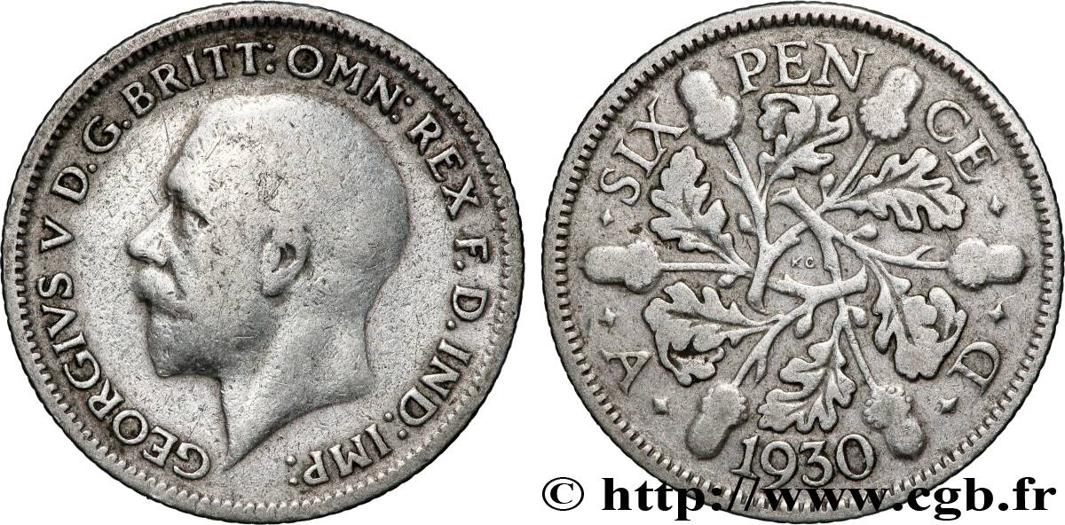 REGNO UNITO 6 Pence Georges V 1930 Londres MB