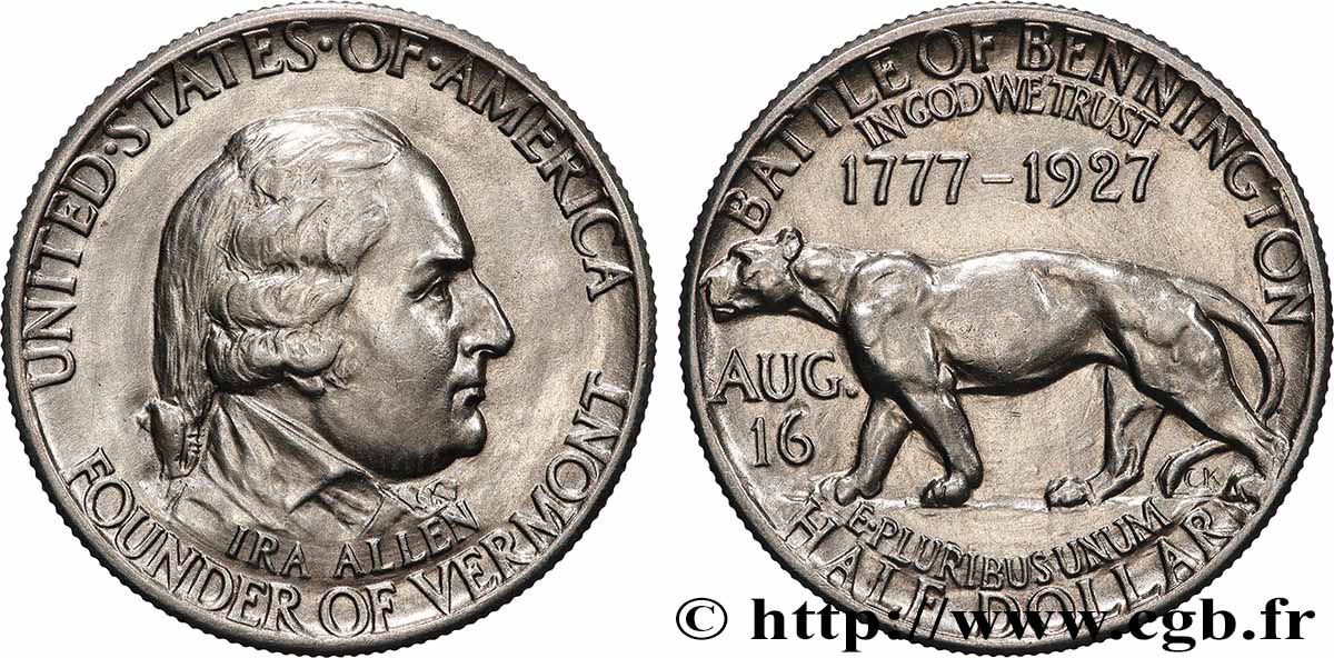 UNITED STATES OF AMERICA 1/2 Dollar 150e anniversaire du Vermont 1927 MS