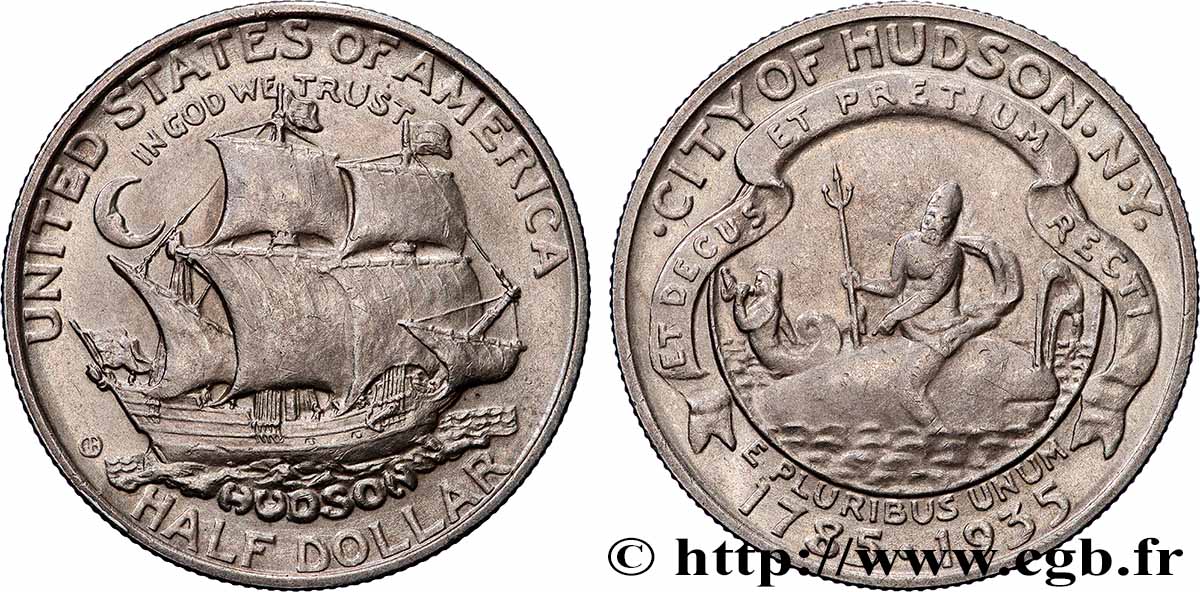UNITED STATES OF AMERICA 1/2 Dollar HUDSON 1935 Philadelphie AU
