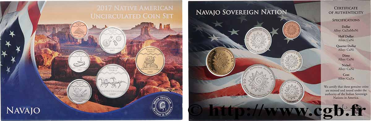 ÉTATS UNIS D AMÉRIQUE - Tribus Amérindiennes Série de 6 monnaies Navajo 2017 FDC