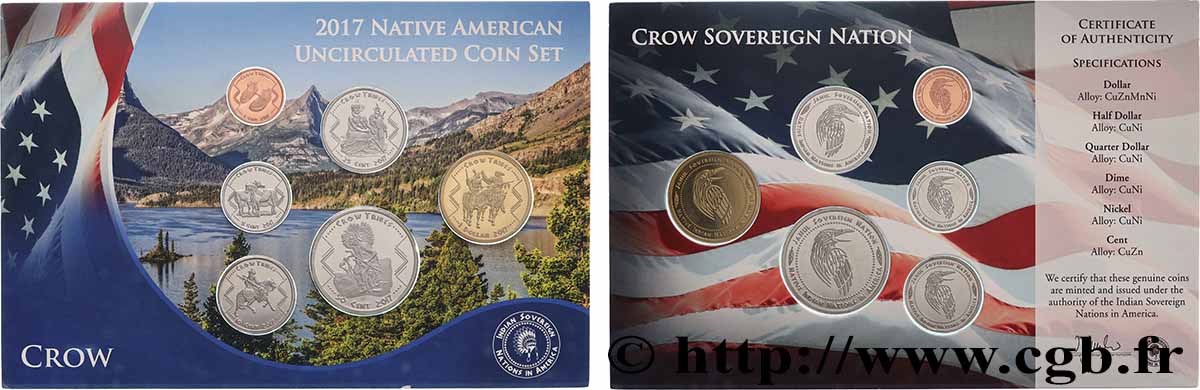ÉTATS UNIS D AMÉRIQUE - Tribus Amérindiennes Série de 6 monnaies Crow 2017 FDC