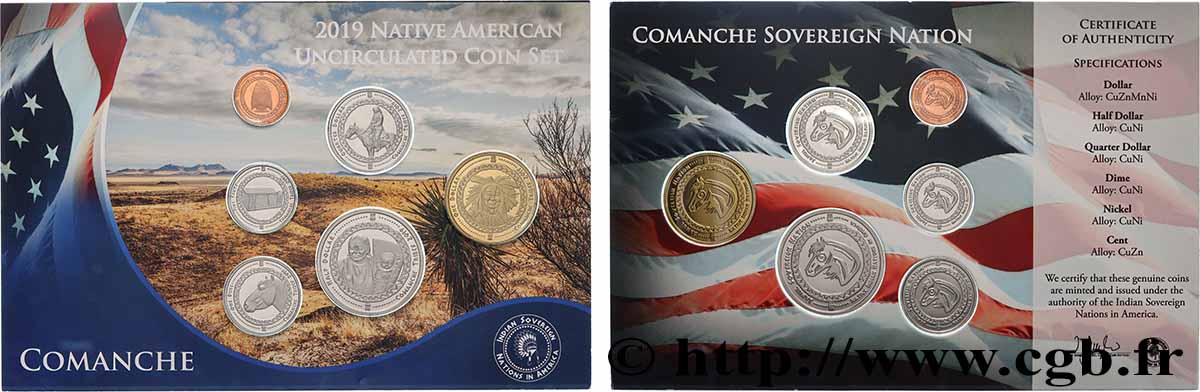 ÉTATS UNIS D AMÉRIQUE - Tribus Amérindiennes Série de 6 monnaies Comanches 2019 FDC