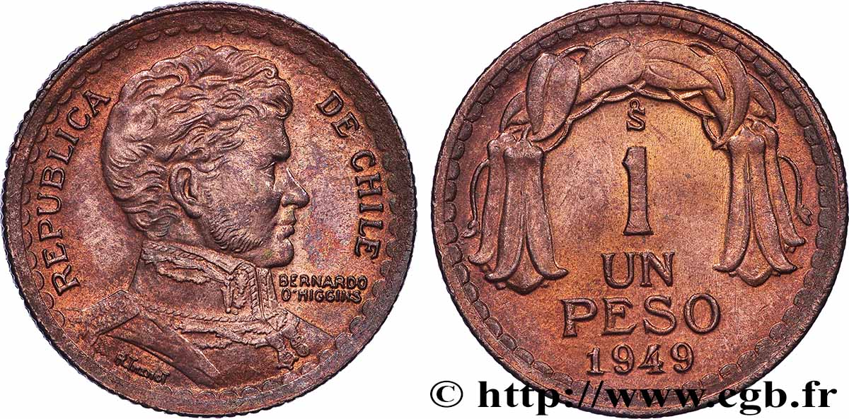 CHILE
1 Peso 1949 Santiago fST