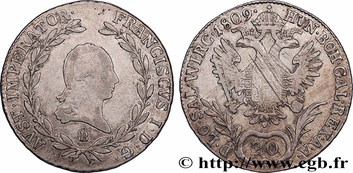 AUSTRIA 20 Kreuzer François Ier 1809 Kremnitz XF