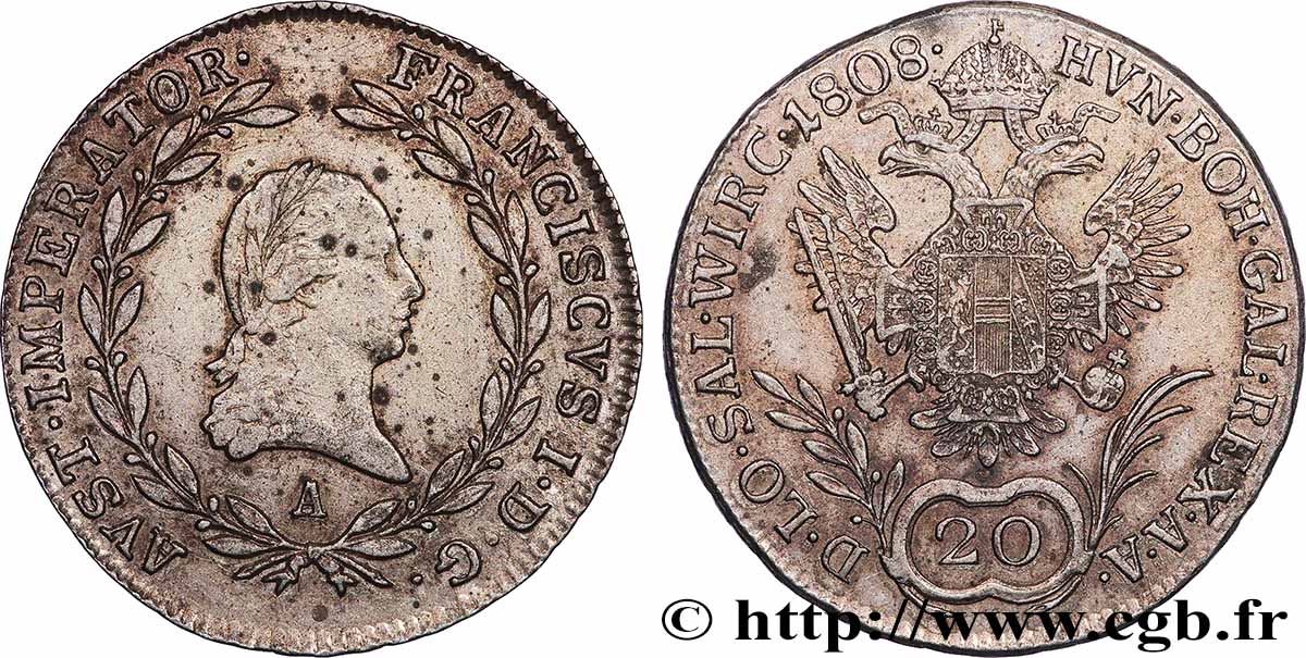 ÖSTERREICH 20 Kreuzer François Ier 1808 Vienne SS