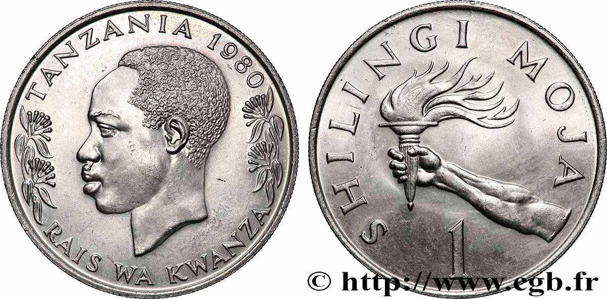 TANZANIA 1 Shilingi Julius Nyerere 1980 Llantrisant SPL