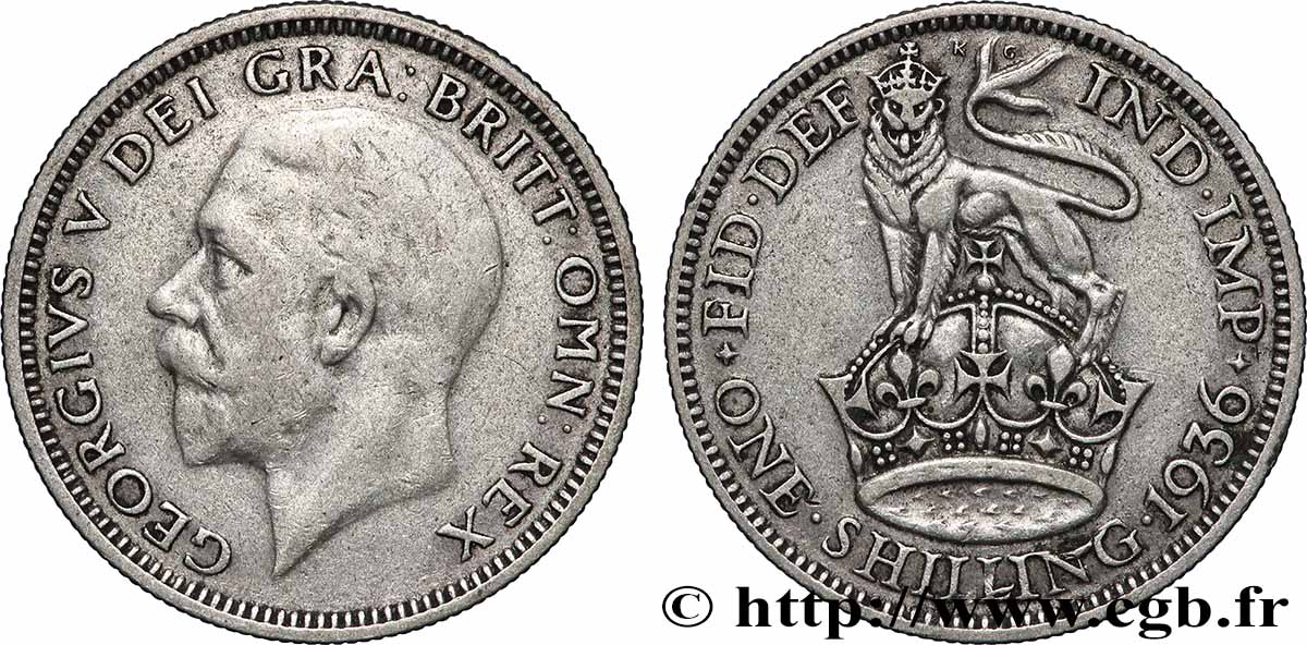 ROYAUME-UNI 1 Shilling Georges V 1936 Londres TB+