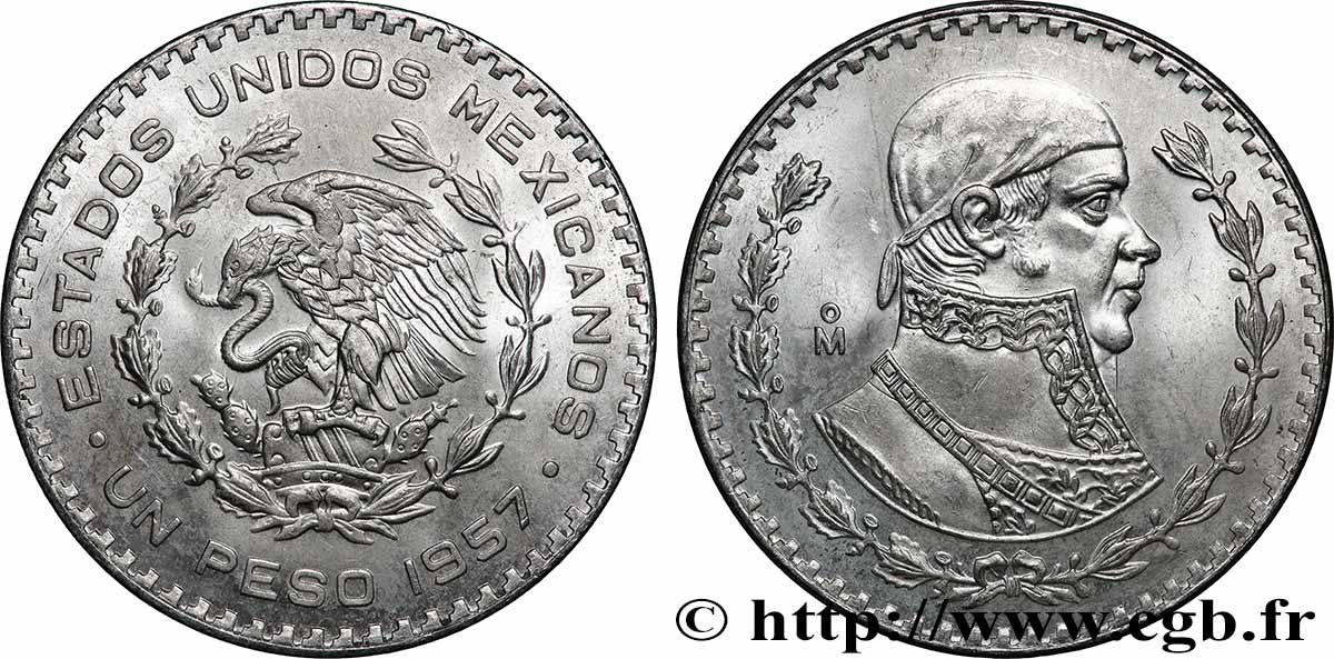 MEXIQUE 1 Peso Jose Morelos y Pavon 1957 Mexico SPL