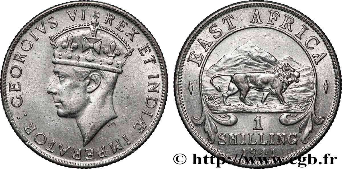 BRITISCH-OSTAFRIKA 1 Shilling Georges VI / lion 1941 Bombay - I fVZ