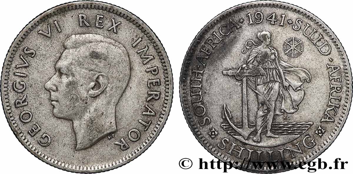 AFRIQUE DU SUD 1 Shilling Georges VI 1941 Pretoria TB+