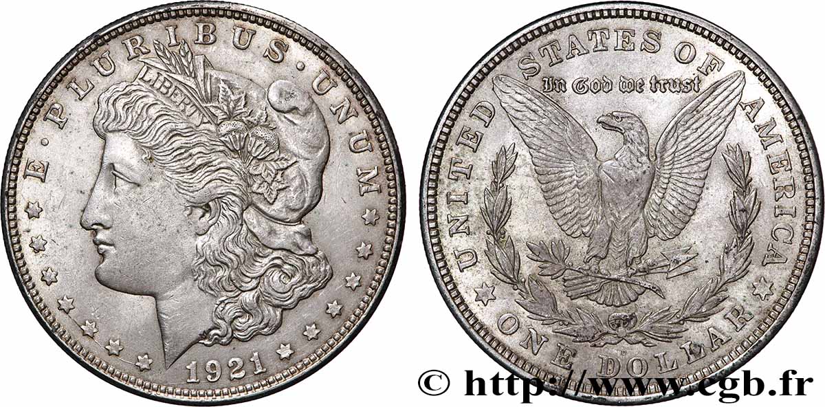 VEREINIGTE STAATEN VON AMERIKA 1 Dollar Morgan 1921 Denver fVZ