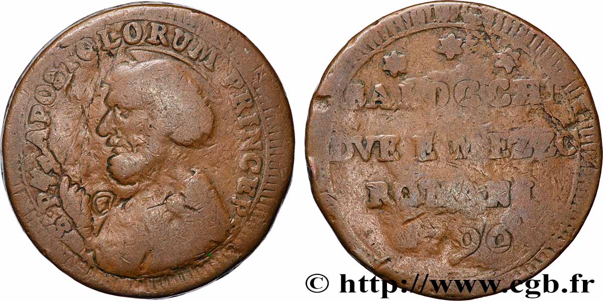 VATICANO E STATO PONTIFICIO 2 1/2 Baiocchi St Pierre 1796 Rome q.BB