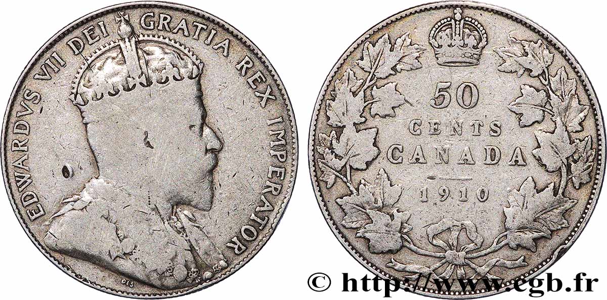CANADA - EDOUARD VII 50 Cents 1910 Ottawa TB