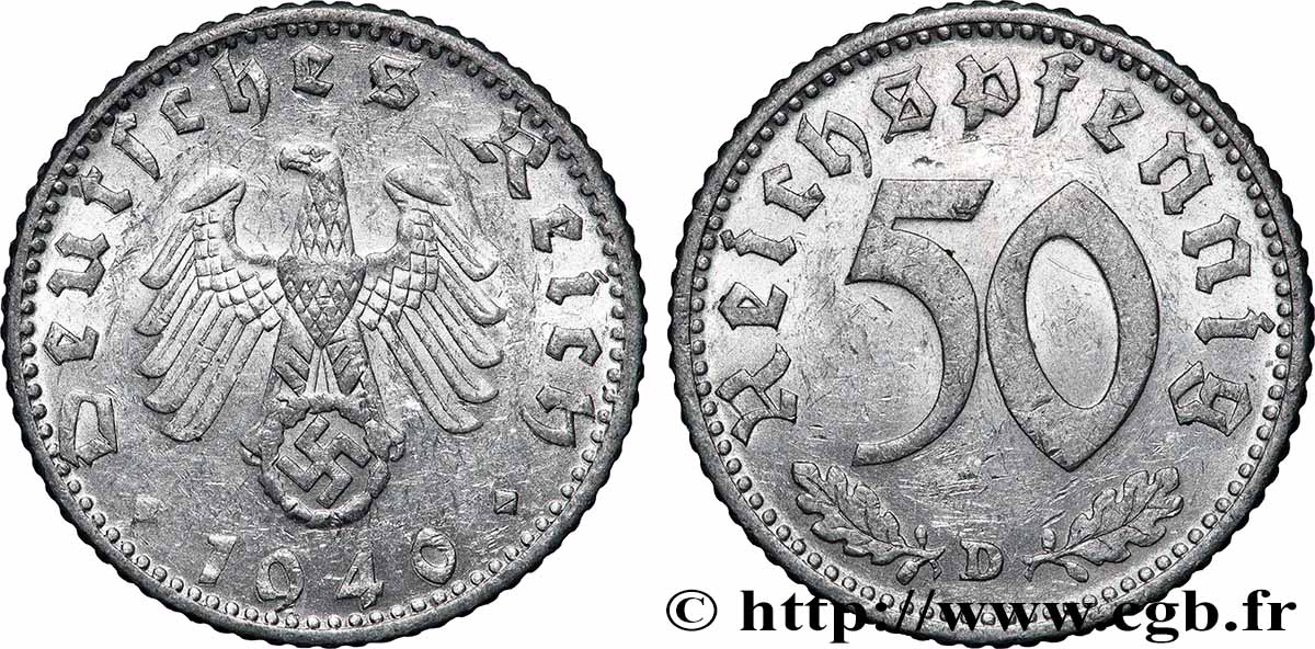 GERMANIA 50 Reichspfennig 1940 Munich - D q.SPL