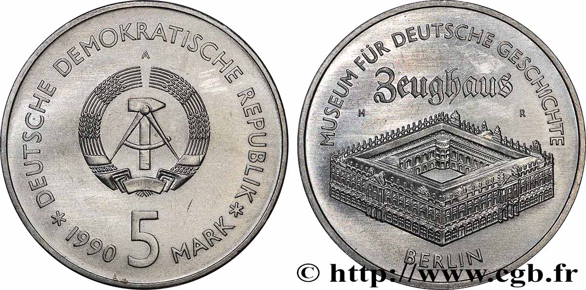 ALLEMAGNE RÉPUBLIQUE DÉMOCRATIQUE 5 Mark Zeughaus, Musée de l’Histoire Allemande à Berlin 1990 Berlin SUP
