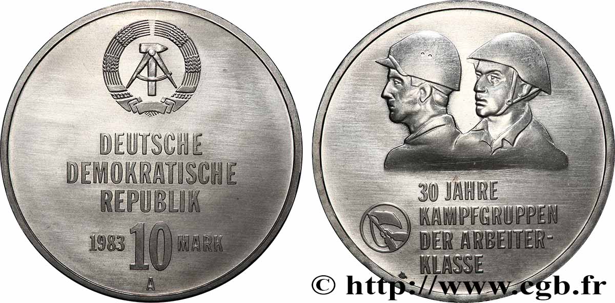 ALLEMAGNE RÉPUBLIQUE DÉMOCRATIQUE 10 Mark Kampfgruppen 1983 Berlin SUP