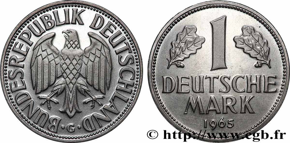 DEUTSCHLAND 1 Deutsche Mark 1965 Karlsruhe fST