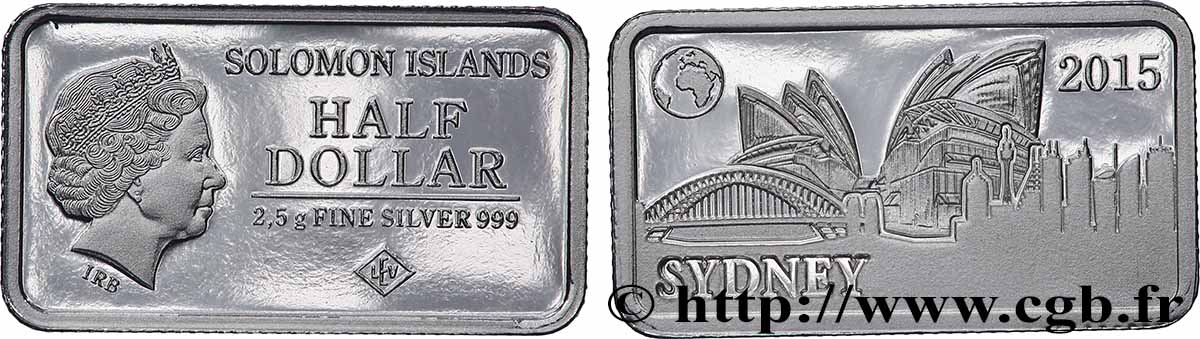 SOLOMON-INSELN 1/2 Dollars Proof Opéra Sydney 2015 fST