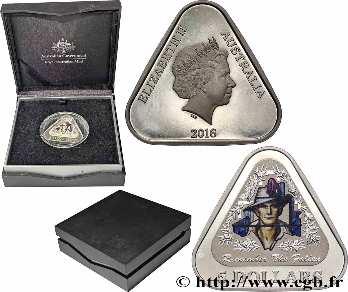AUSTRALIEN 5 Dollars Proof Remember the Fallen 2016 Perth ST