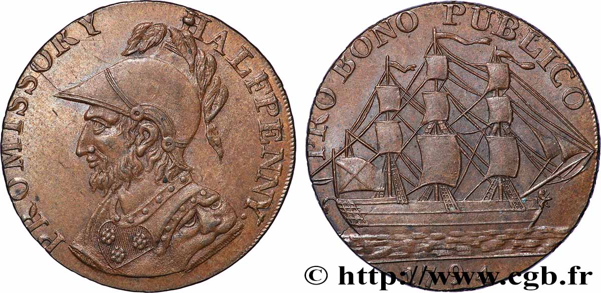 VEREINIGTEN KÖNIGREICH (TOKENS) 1/2 Penny Gosport (Hampshire) Sir Bevis 1794 fVZ