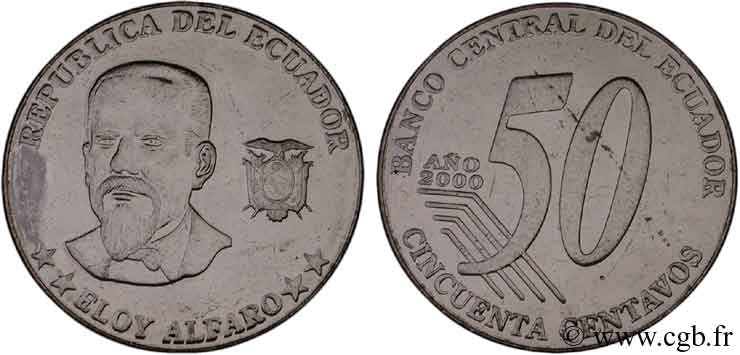 ECUADOR 50 Centavos Eloy Alfaro 2000  MS 