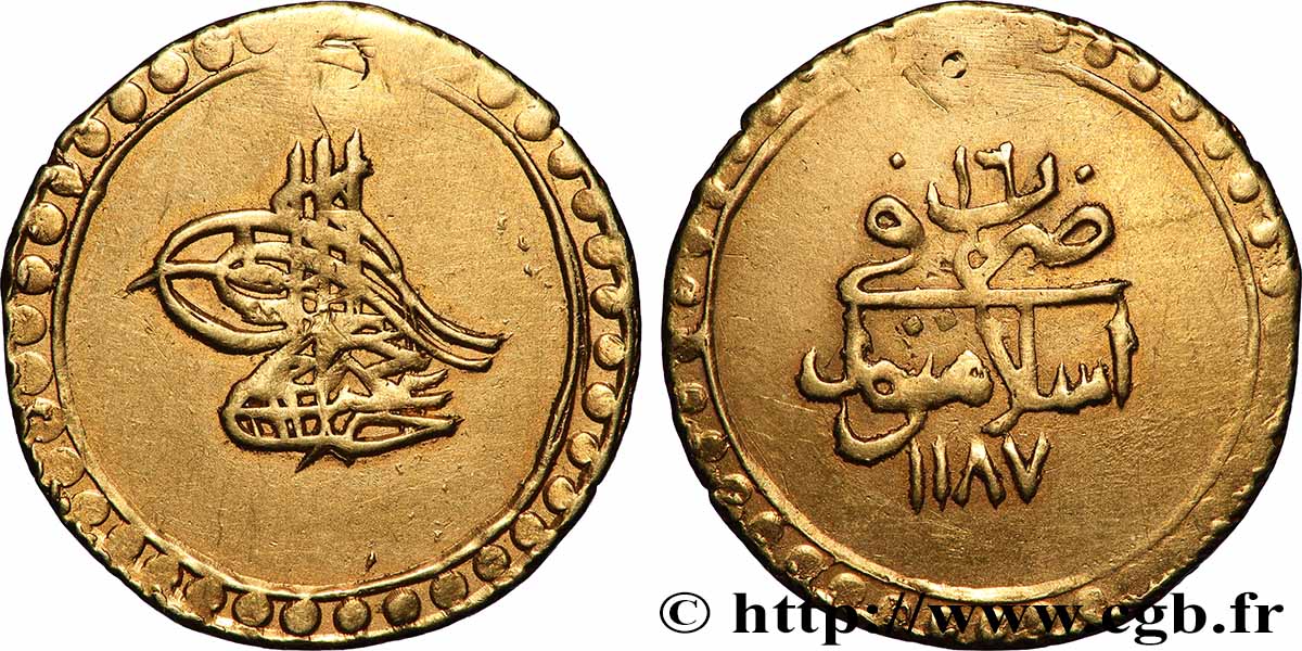 TURKEY - OTTOMAN EMPIRE Altin Abd ad-Hamid AH 1187 1790 Constantinople SS