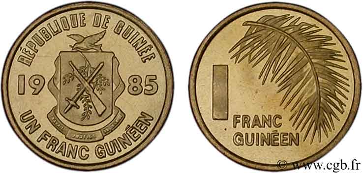 GUINÉE 1 Franc Guinéen 1985  SPL 