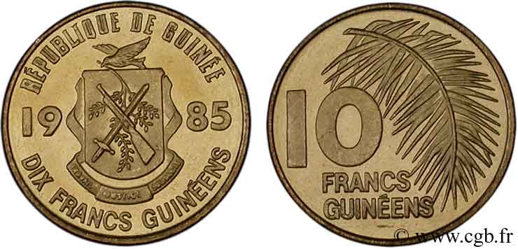 GUINÉE 10 Francs Guinéens 1985  SPL 