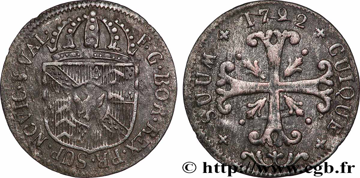 SUISSE - CANTON DE NEUCHATEL 1/2 Batzen 1792 Neuchâtel TB+