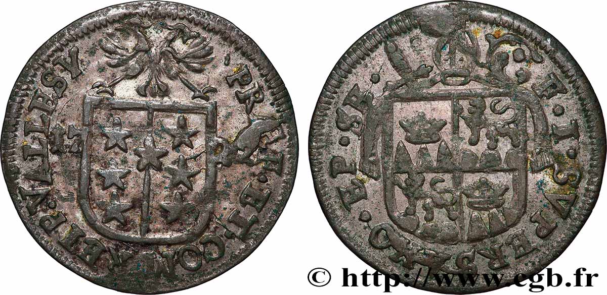 SUISSE - CANTON DU VALAIS 1 Batzen canton du Valais (Sitten) frappe au nom de l’évêque François-Joseph Supersaxo 1722 TB+