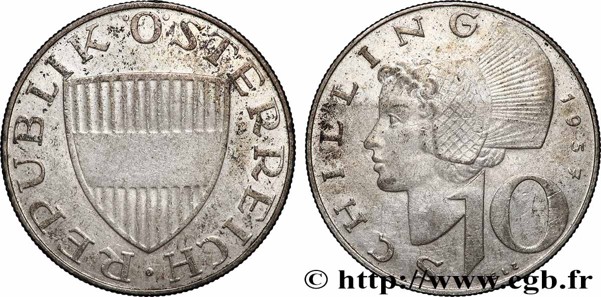 ÖSTERREICH 10 Schilling 1957 Vienne SS